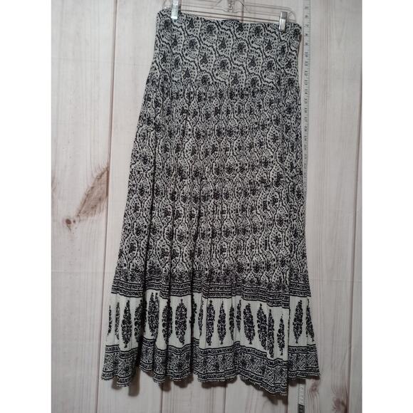 Chaps Skirt Womens Medium Boho Paisley Print Maxi Summer India Flowy Casual - Picture 1 of 7